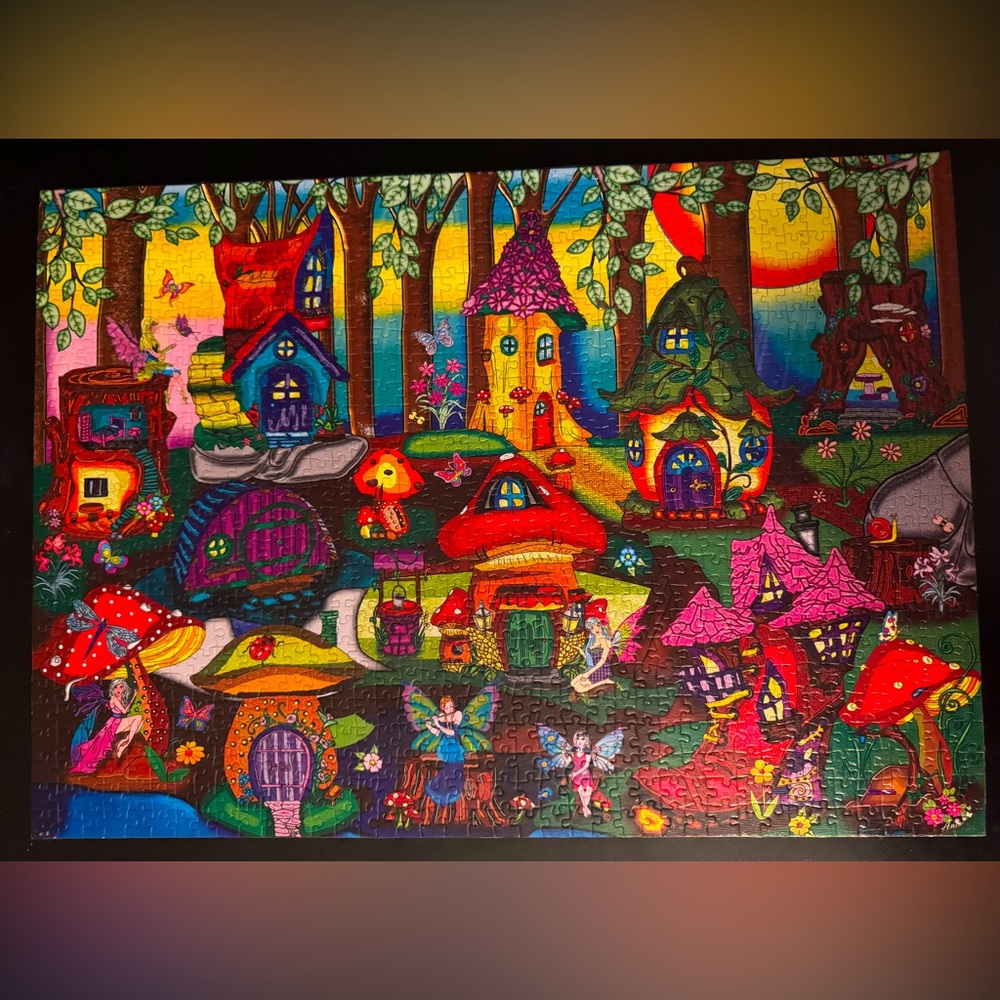 Puzzle attached to the ModPodge to decorate the wall
